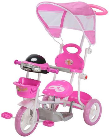 Triciclo Motoca Infantil Passeio com Empurrador Pedal Luz Som