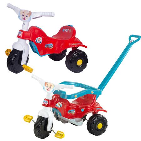 Triciclo Motoca Velotrol Infantil Velocípede Com Empurrador Tico