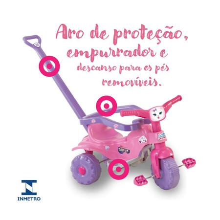 Triciclo Tico Tico Pets rosa Motoca Infantil - Magic Toys 2811