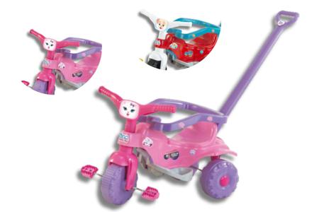 Motoca Triciclo Magic Toys Tico Tico Suporte Pés Brinquedo - Rosa - Rosa