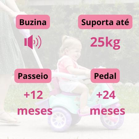 Triciclo Moto Infantil Passeio/Pedal Avespa - Maral Pink