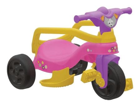 Motoca Triciclo Infantil com Empurrador Encantando Rosa