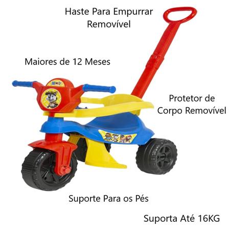 Imagem de Triciclo Paw Patrol Velotrol Infantil + Squeeze Garrafinha