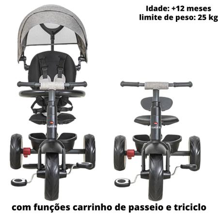 Triciclo Stand Evolution Dobr vel Compacto Kiddo Melange Grafite