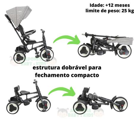 Triciclo Stand Evolution Dobr vel Compacto Kiddo Melange Grafite