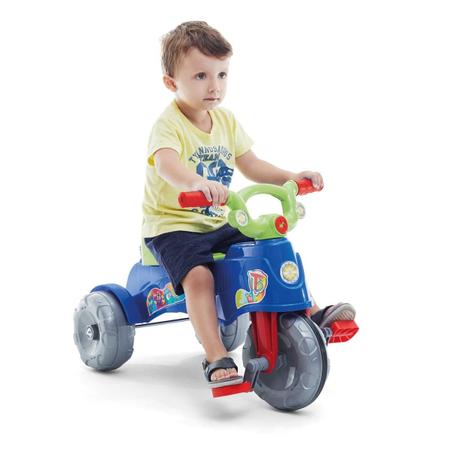 Triciclo Infantil Calesita Tate Tico - 2 em 1 - Pedal e Passeio com Aro -  Azul L