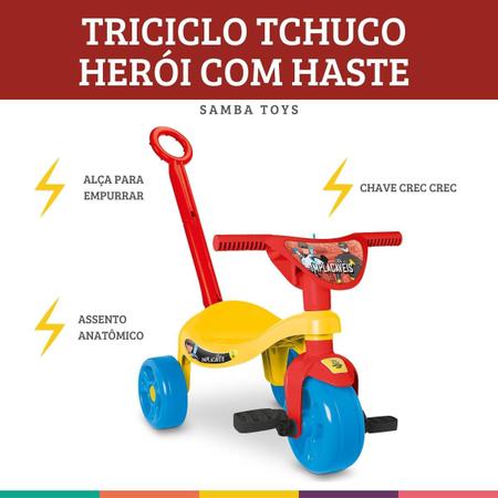 Triciclo motoca herois Thuco brinquedo infantil para meninos meninas Samba  Toys - Velotrol e Triciclo a Pedal - Magazine Luiza