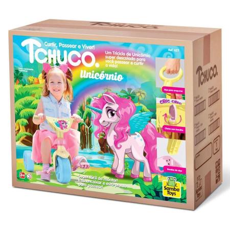 Triciclo Motoca Infantil Unicórnio Com Haste Tchuco Samba Toys