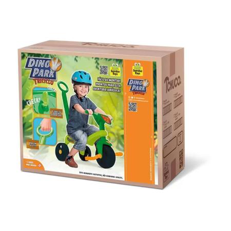 Triciclo Motoca Velotrol Para Crianças Infantil Velocípede Empurrador  Dinossauro