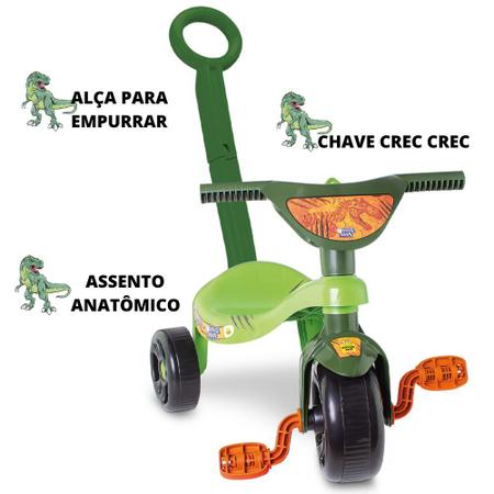 Imagem de Triciclo Tchuco Velotrol Dino Park Dinossauro com Haste Samba Toys