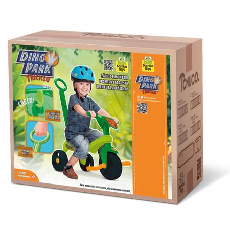 Imagem de Triciclo Tchuco Velotrol Dino Park Dinossauro com Haste Samba Toys
