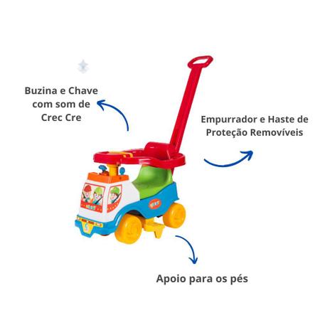 Imagem de Triciclo Totoka Carrinho Azul Motinha Plus Empurrador Apoio P/pés - Cardoso Toys