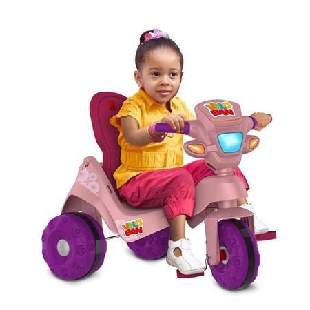 Triciclo Motoca Infantil A Pedal Resistente Rosa Bandeirante - Velotrol e  Triciclo a Pedal - Magazine Luiza