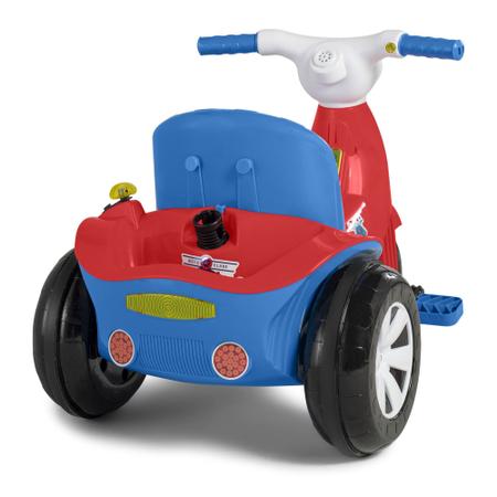 Triciclo de Passeio e Pedal - Moto Uno - Azul - Calesita