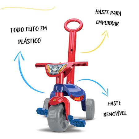 Triciclo velotrol verde com adesivos motinha motoquinha motoca de plastico  infatil com haste - Samba Toys - Velotrol e Triciclo a Pedal - Magazine  Luiza