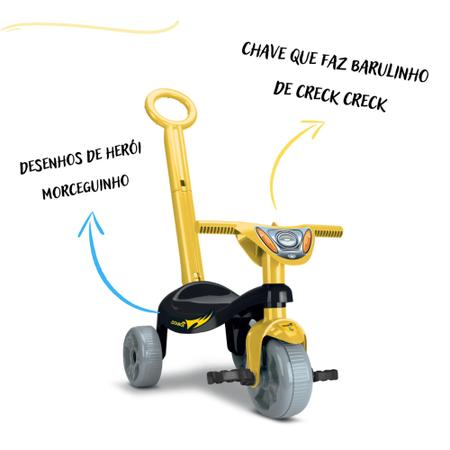 Triciclo Velotrol Infantil Herois Motoca Preto Morceguinho