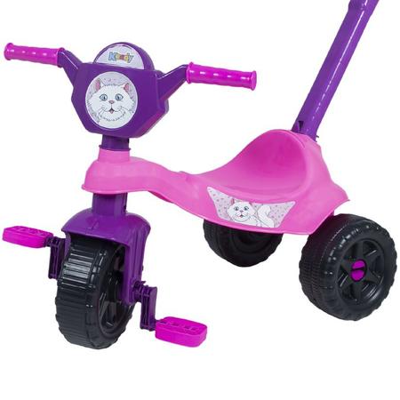 Triciclo Infantil Velotrol Motoca Brinquedo Com Empurrador Cor