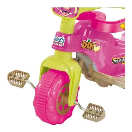 Imagem de Triciclo Velotrol Infantil Tonquinha Bebe Motoca Menina Dino Rosa Magic Toys