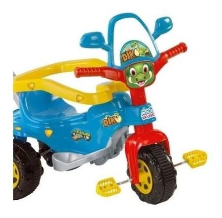 Triciclo Motoca Infantil Menino Com Aro Protetor Azul Overlar