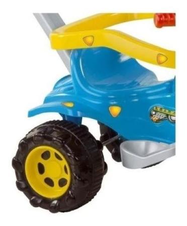 Triciclo Motoca Infantil Menino Com Aro Protetor Azul Overlar