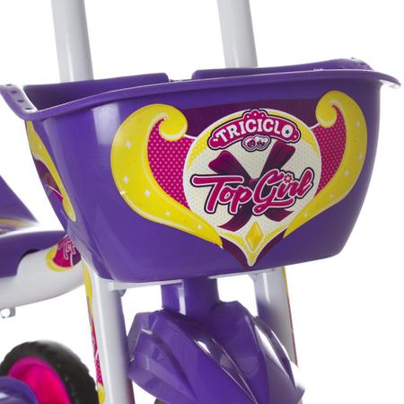Imagem de Triciclo Velotrol Motoca Infantil Passeio Seguro Ultra Bikes Kids Top Girl Menina Roxo Branco