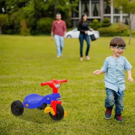 Triciclo Velotrol Motoca Infantil Empurrador Velocípede Bebê Cor Azul