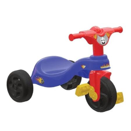 Triciclo Velotrol Motoca Infantil Empurrador Velocípede Bebê Cor Azul