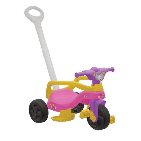 Triciclo Infantil com Empurrador Motoca Passeio Velotrol