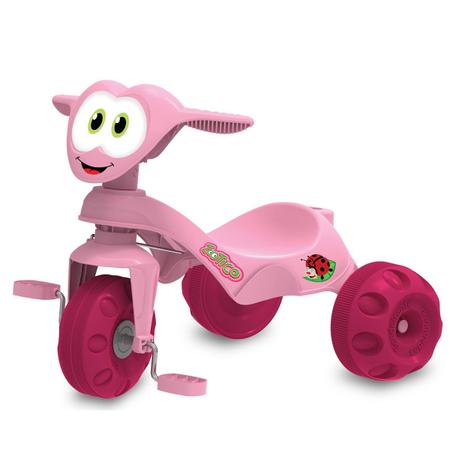 Triciclo Motoca Infantil A Pedal Resistente Rosa Bandeirante em