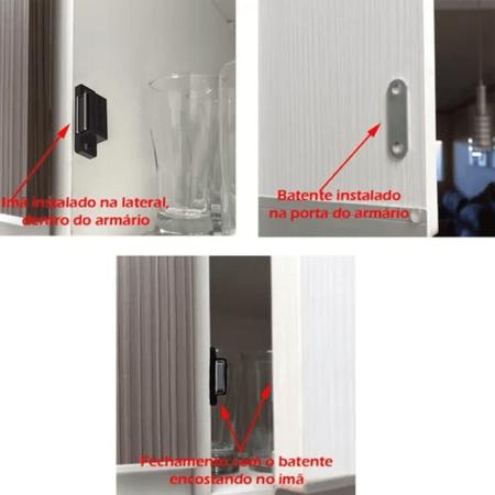 Trinco Porta De Armario Fecho Trava Magnetica Ima Moveis - Soprano Imagem de Trinco Porta De Armario Fecho Trava Magnetica Ima Moveis