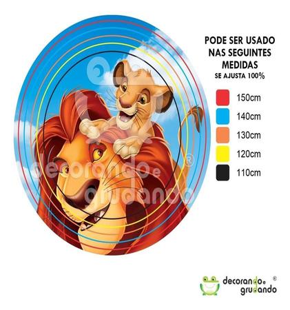 3 FAIXAS DE CILINDROS + PAINEL REDONDO EM LONA REI LEÃO