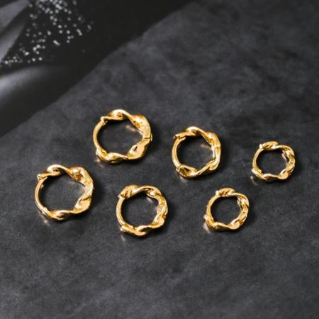 Trio De Argolas Torcidas Banhado a Ouro 18 K - DRoss Imagem de Trio De Argolas Torcidas Banhado a Ouro 18 K