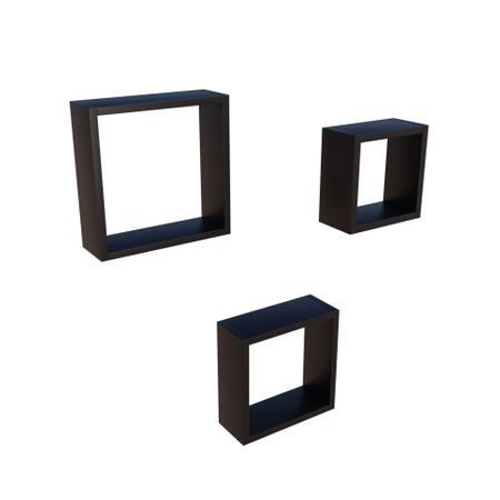 Imagem de Trio de nichos quadrado de parede  para enfeite decoração kit 3 uni