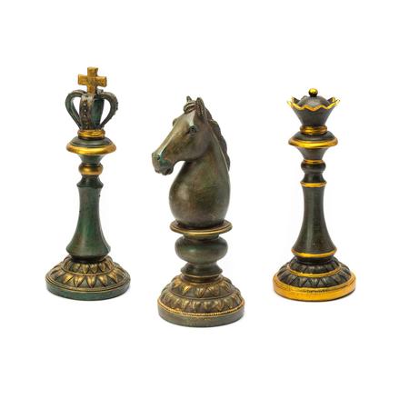 Imagem de Trio de peças do xadrez decorativas em resina