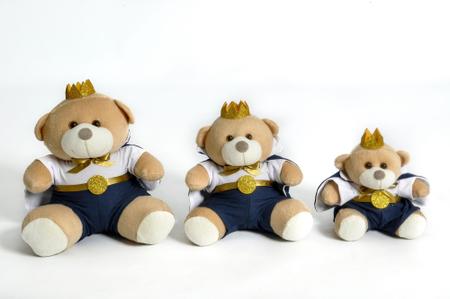 Imagem de Trio de Urso de Pelúcia Nicho Enfeite Quarto de Bebe P-15cm M-20cm G-25cm