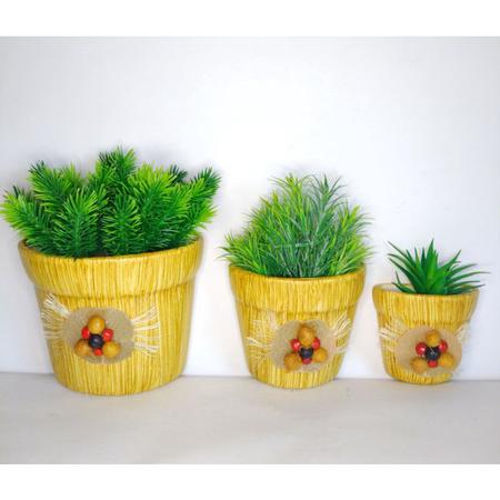 Trio Vaso De Parede Cerâmica Decoração - RD Store Imagem de Trio Vaso De Parede Cerâmica Decoração