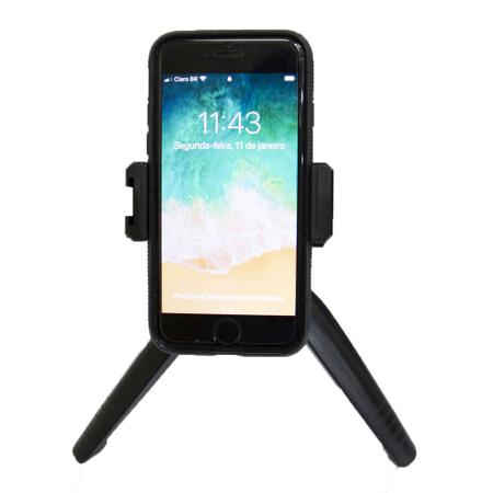 Imagem de Tripé compacto/Grip de mão para celular com cabeça giratória 360 e altura de 19,5 cm
