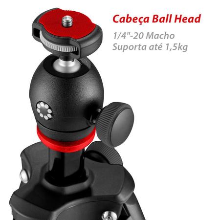 Imagem de Tripé Joby Compacto 130cm Com Ball Head - Suporta Até 1,5kg