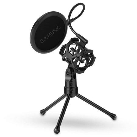 Imagem de Tripé Suporte Microfone + Pop Filter + Shock Mount Aranha