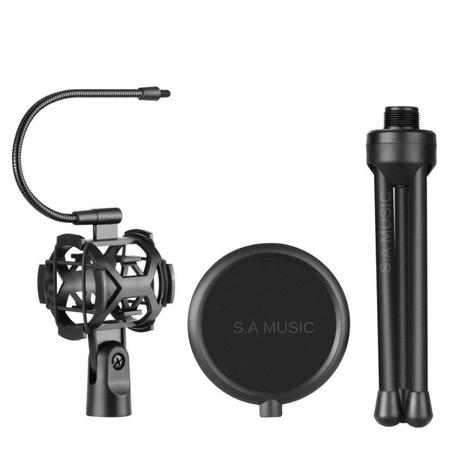 Imagem de Tripé Suporte Microfone + Pop Filter + Shock Mount Aranha