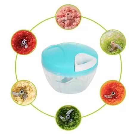 Triturador Cortador de Alho Legumes e Frutas Manual 500ml - ZONNE Imagem de Triturador Cortador de Alho Legumes e Frutas Manual 500ml