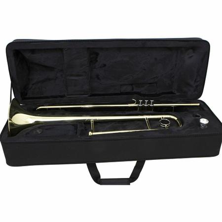 Imagem de Trombone Pisto Sib Tb 200pd Laqueado Dourado Case New York