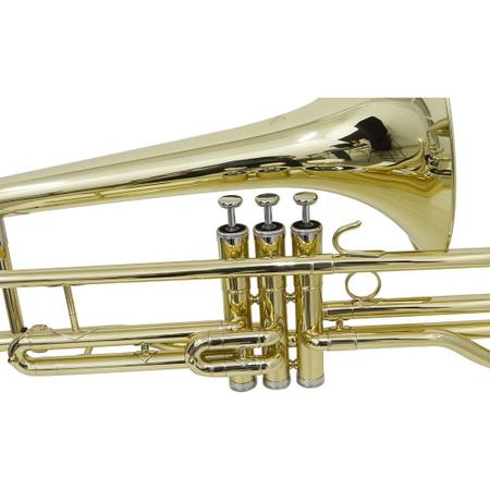 Imagem de Trombone Pisto Sib Tb 200pd Laqueado Dourado Case New York