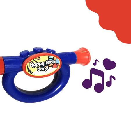 Imagem de Trompete Corneta Brinquedo Sonoro Educativo Sopro Instrumento Musicais Infantil