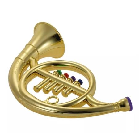 Imagem de Trompete musical infantil brinquedo iniciante instrumento musical mini musico menino e menina