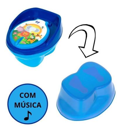 Imagem de Troninho Infantil Bichinhos C/ Música 2 em 1 Styll Baby Azul