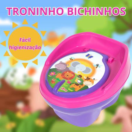 Imagem de Troninho Infantil Para Bebê Peniquinho 3x1 Pinico Assento Redutor Bichinhos Lilás E Rosa Styll Baby