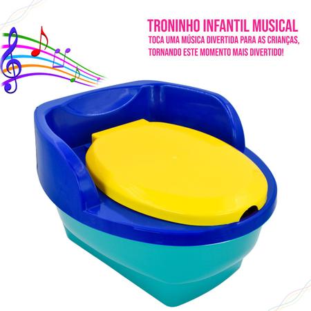Imagem de Troninho Penico 3 em 1 Musical Desfralde Sanitário Redutor de Assento e Apoio para os Pés