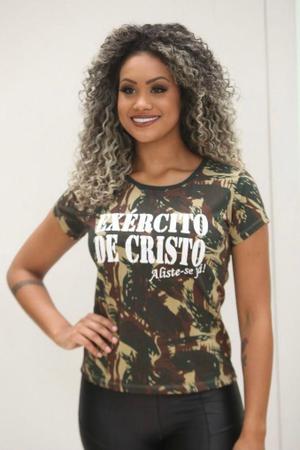 Imagem de Tshirt Camiseta Feminina Camuflada Exército de Cristo