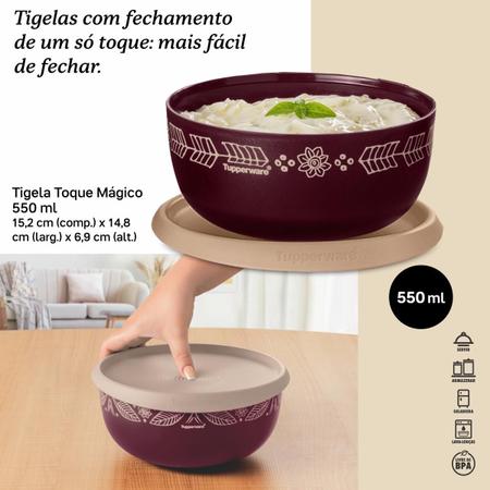 Imagem de Tupperware Original  Kit Tigelas Toque Mágico 4 Peças para Servir - Mesa Posta Hermético